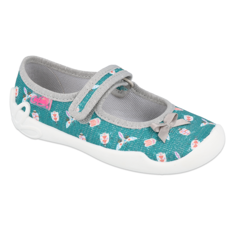 114Y446 - dívčí balerínky Befado modré, broučci