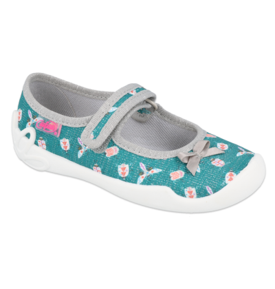 114Y446 - dívčí balerínky Befado modré, broučci