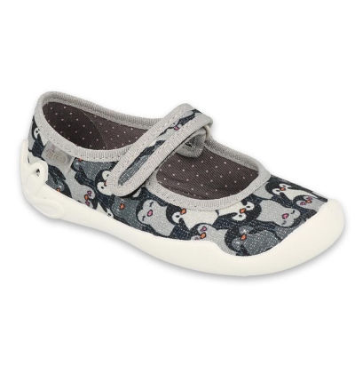 114Y463 - dívčí balerínky Befado Mummy & Me, tučňáci