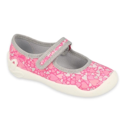 114Y476  - dívčí balerínky Befado růžové,srdíčka