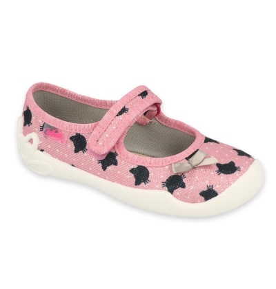 114Y480 - dívčí bačkorky Befado růž.,kož.stélka