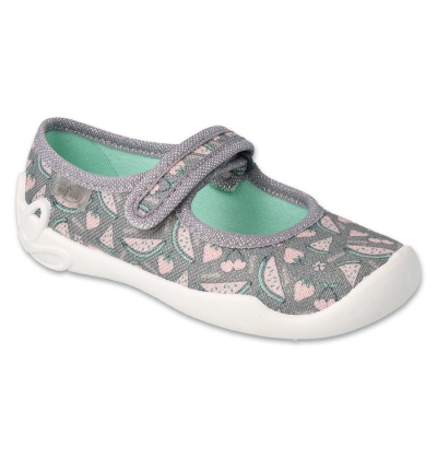 114Y512 - dívčí balerínky Befado stříbrné