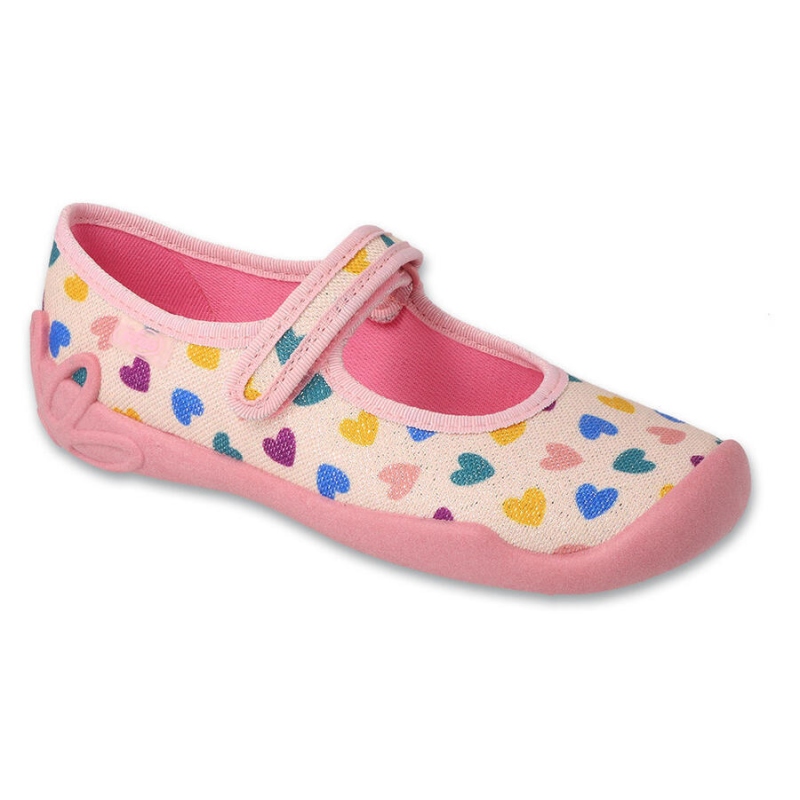 114Y515 - dívčí balerínky Befado růžová,srdíčka