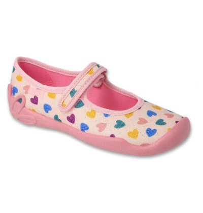 114Y515 - dívčí balerínky Befado růžová,srdíčka
