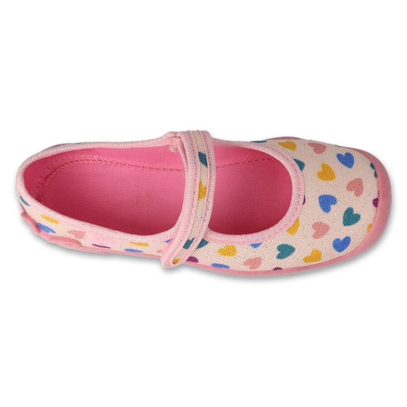 114Y515 - dívčí balerínky Befado růžová,srdíčka