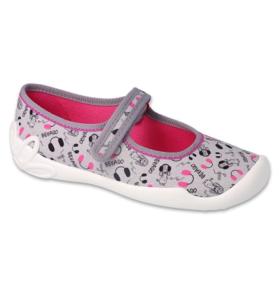 114Y520 - dívčí balerínky Befado šedá, MUSIC