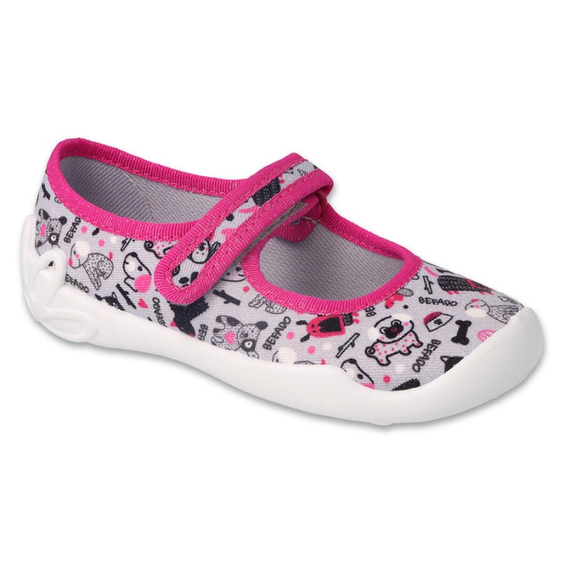 114Y521 - dívčí balerínky Befado šedé, pejsci
