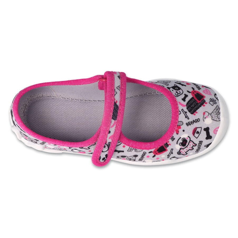 114Y521 - dívčí balerínky Befado šedé, pejsci