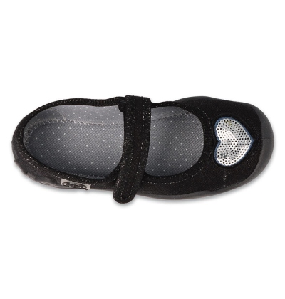 114Y538 - dívčí balerínky Befado třpytivě černé