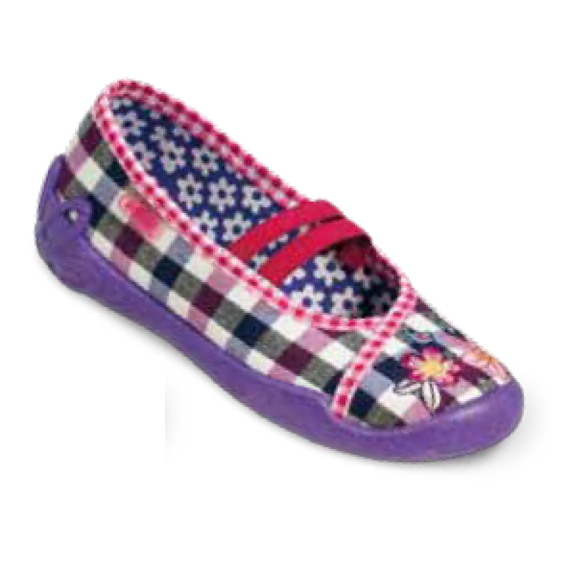 116X060 25 - balerínky na 2 gumky, káro fial.-bílé