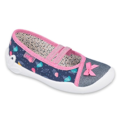 116X286 25 - dívčí balerínky Befado 2 gumky modré