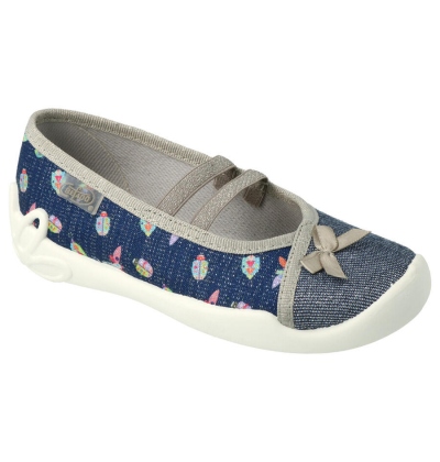 116X294 25-dívčí balerínky Befado modré,kož.stélka