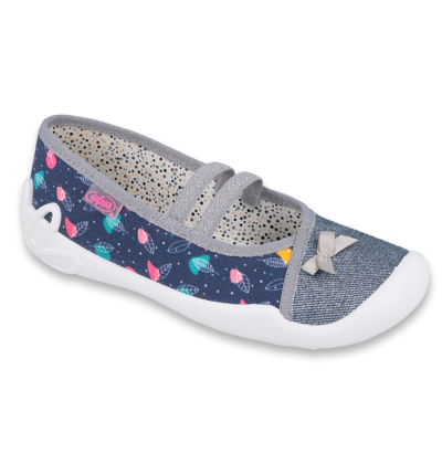 116Y287 31 - dívčí baleríny Befado modrá, medúzy