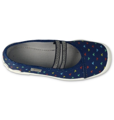 116Y308 31 - dívčí balerínky Befado modré,mašličky