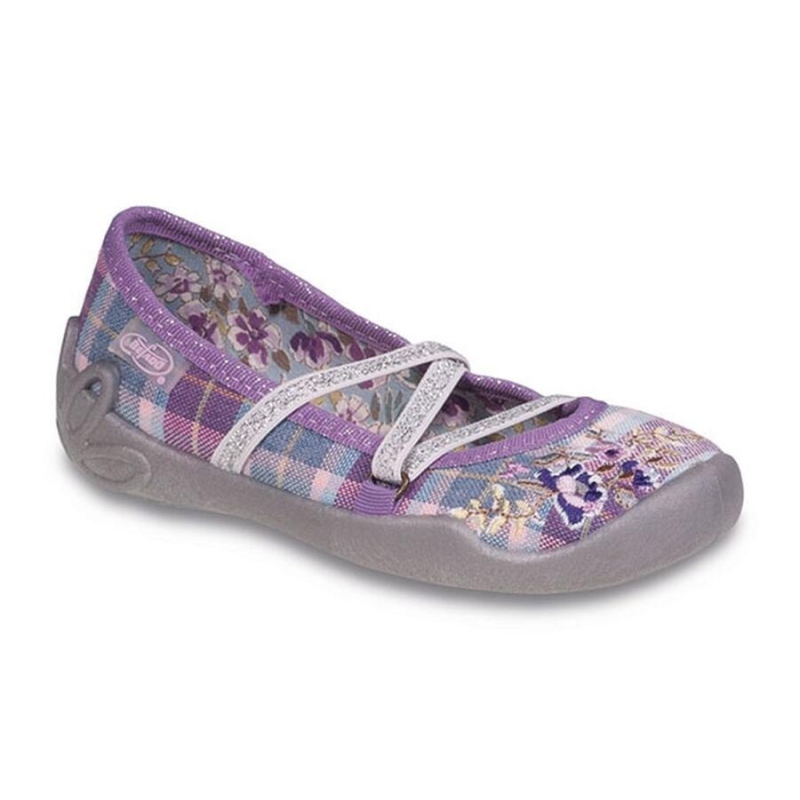 118X029 25 - dívčí balerínky Befado, fialová,motýl