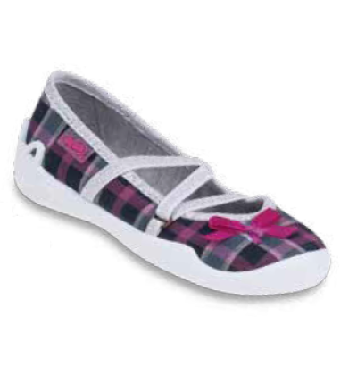 118X034 25 - dívčí balerínky Befado, káro, mašle 