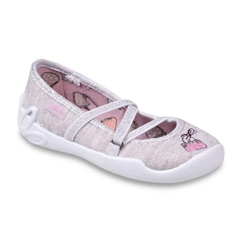 118X040 25 - dívčí balerínky Befado, šedý melír