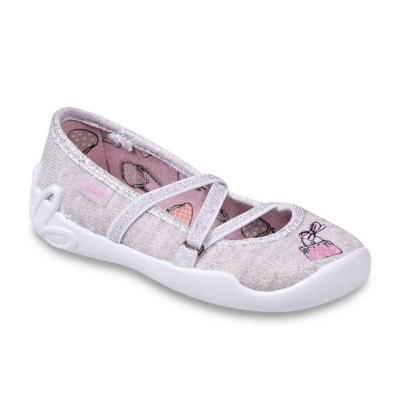 118X040 25 - dívčí balerínky Befado, šedý melír
