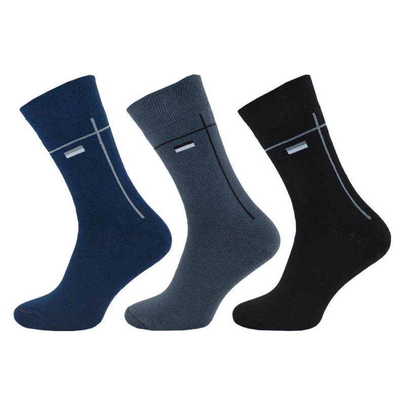 1233 - Pánské ponožky froté vzor, 26-28 (39-42)