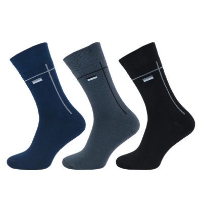 1233 - Pánské ponožky froté vzor, 26-28 (39-42)