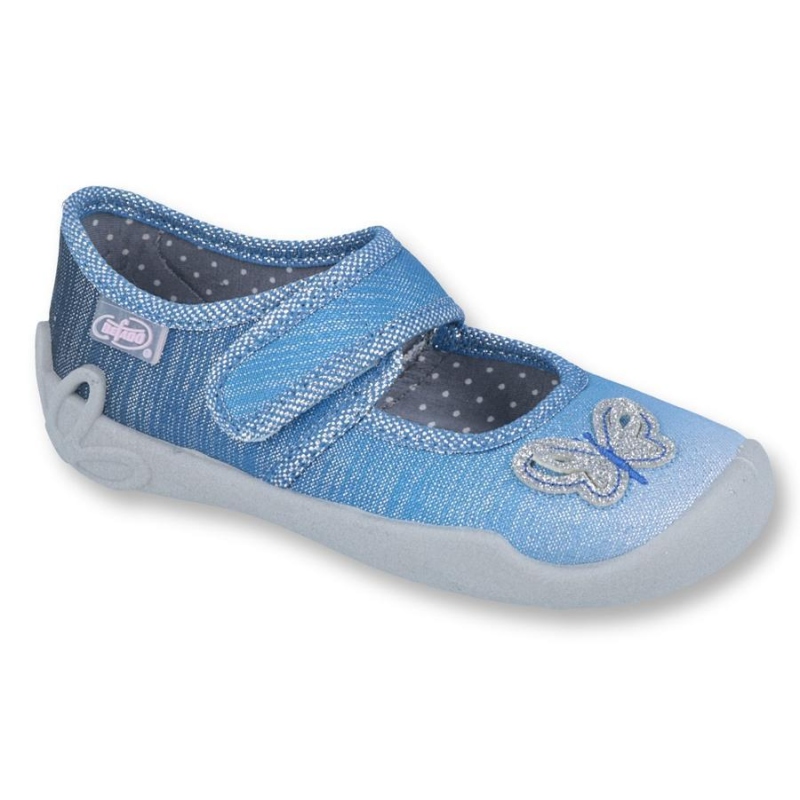 123X035 25 - dív.níz.-suchý zip, modrá,motýlek