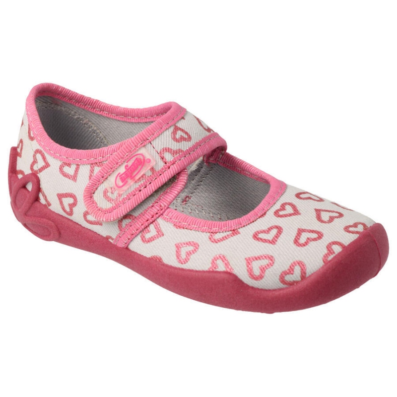 123X070 dívčí baleríny BefadO SZ šedé, srdíčka