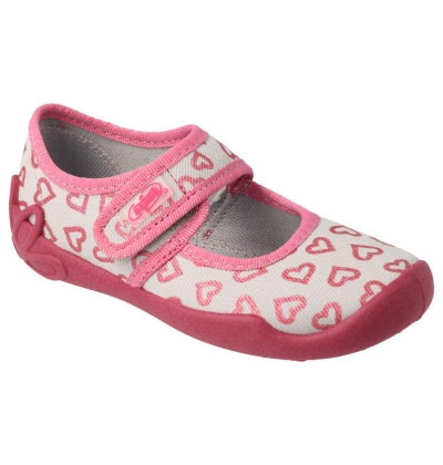 123X070 dívčí baleríny BefadO SZ šedé, srdíčka