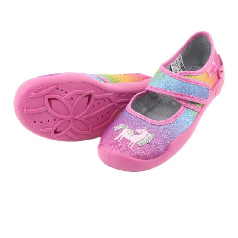 123Y048 - dívčí přezůvky Befado SZ duhové