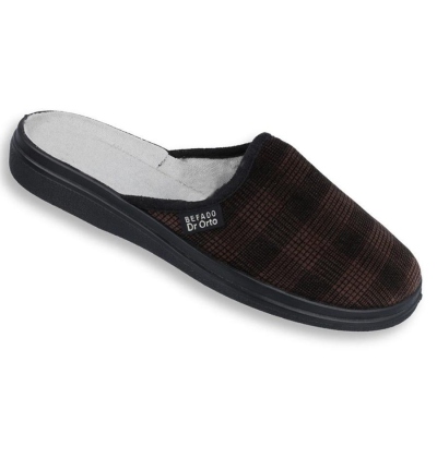 125M012 - Befado Dr. ORTO - pantofle pánské, hnědé káro
