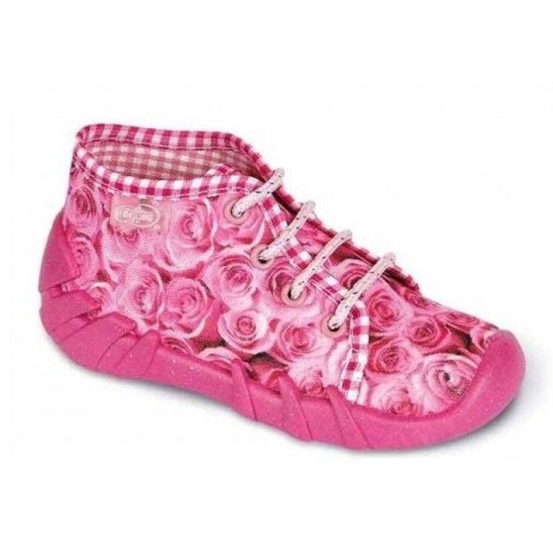 130P020 25 - dívčí šněrovací bačkorky, růžičky