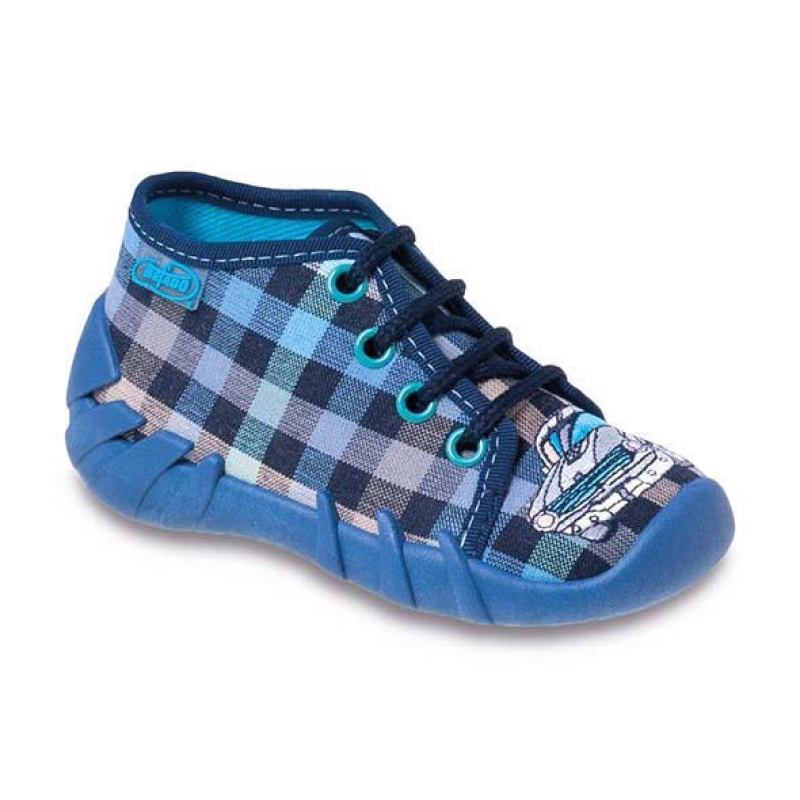 130P024 18 - chlapecké šněrovací bačkorky, auto