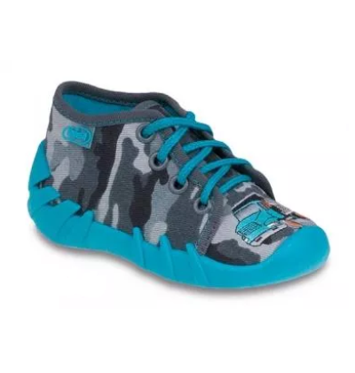 130P035 18 - chlapecké šněrovací bačkorky, maskáč