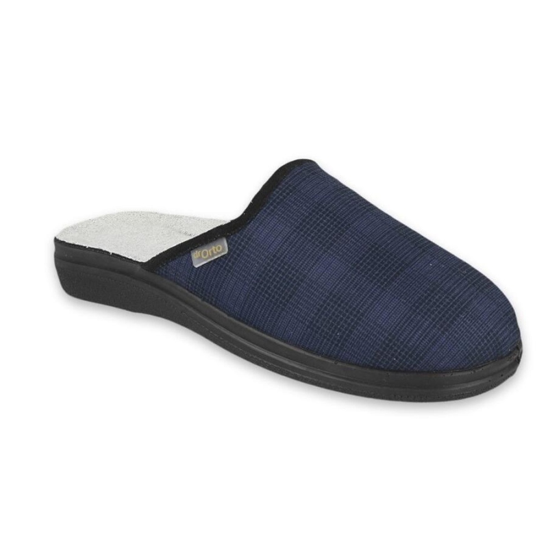 132M015 - Befado Dr.ORTO - pantofle pánské, modré káro