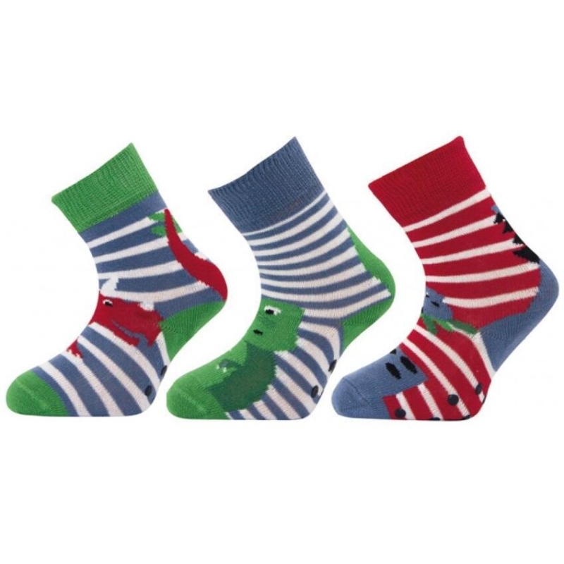 1511 NOVINKA - dětské ponožky s ABS, dino, 12-13