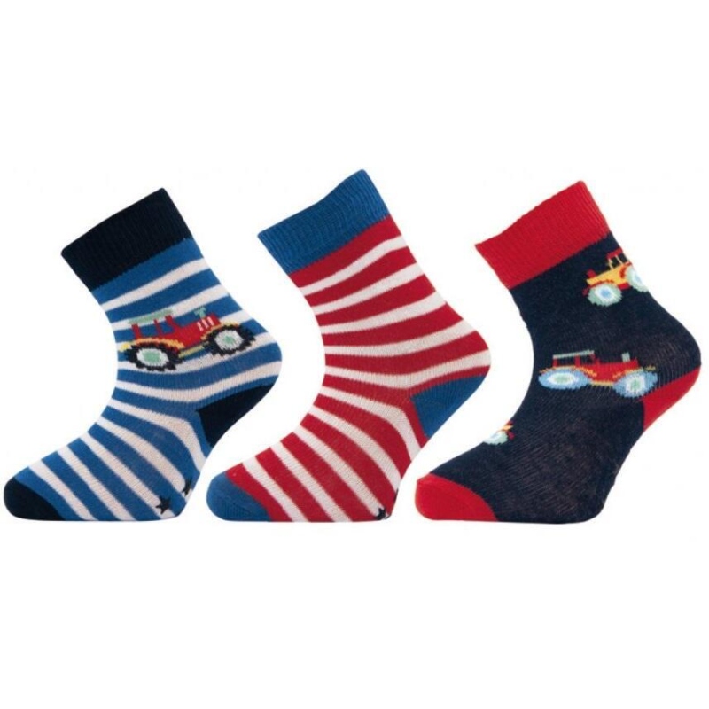 1512 NOVINKA - dětské ponožky s ABS,traktor, 12-13