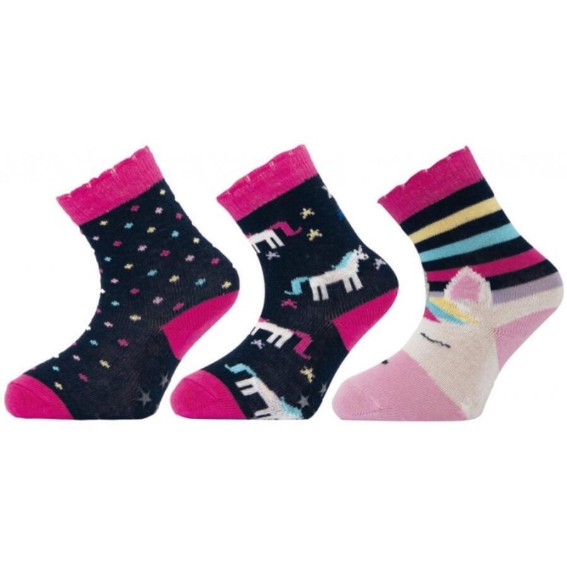 1516 NOVINKA- dívčí ponožky s ABS,jednorožec,12-13