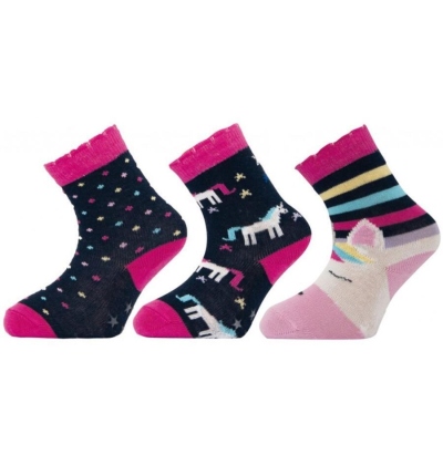 1516 NOVINKA- dívčí ponožky s ABS,jednorožec,12-13