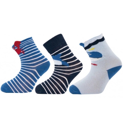 1519 NOVINKA - dětské ponožky s ABS,rak,ryby,12-13