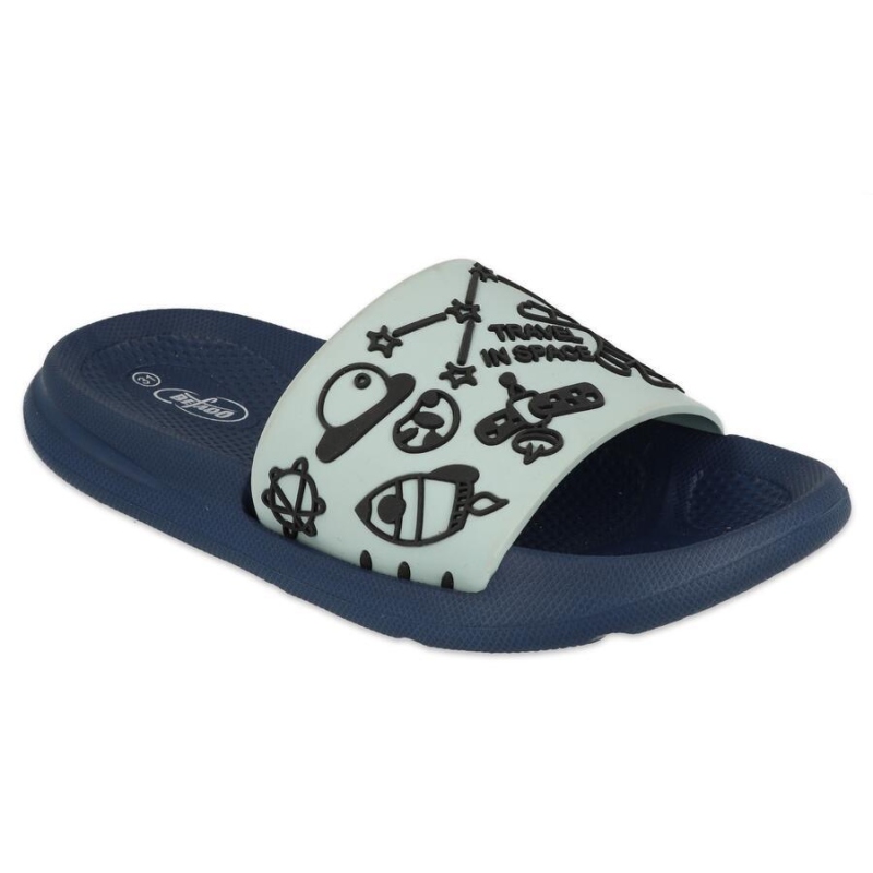 152Y009 31 - dětské pantofle Befado SPACE modré