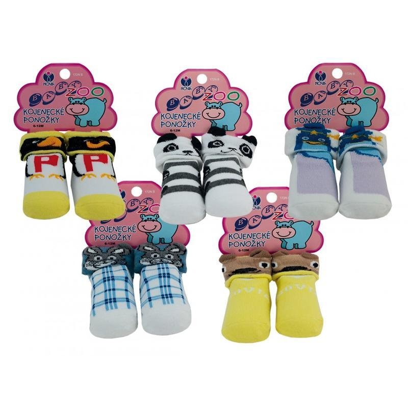 1555 (172N) kojenecké ponožky s ABS., 0-6 měsíců