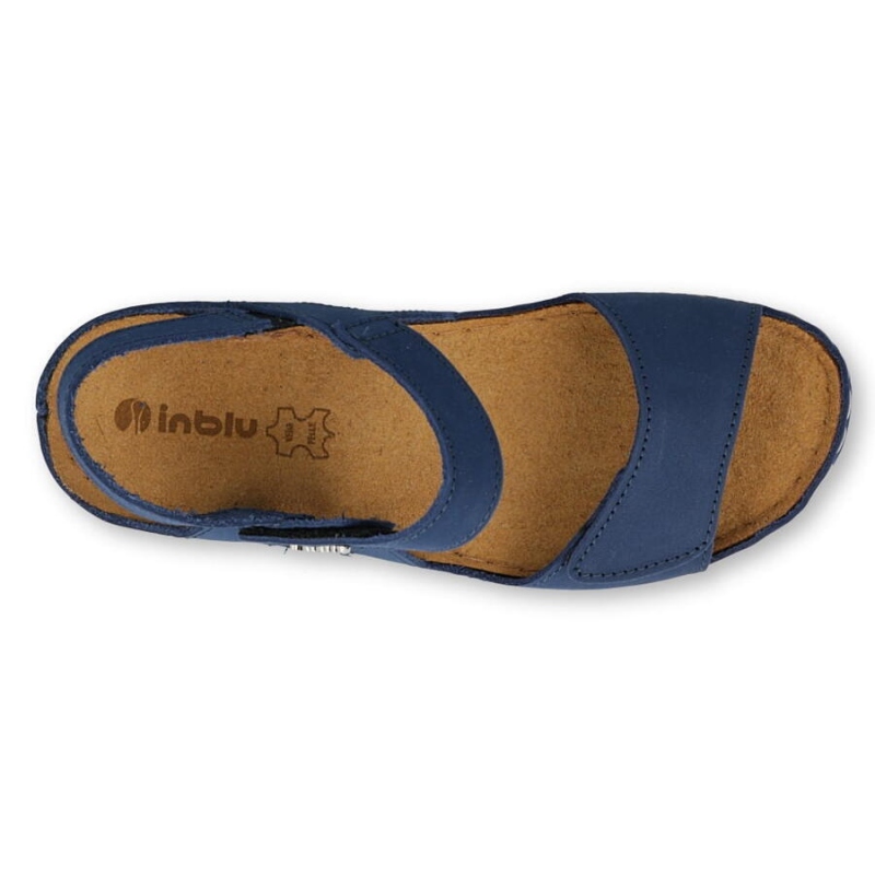 158D101 - INBLU dámské kožené sandály modré