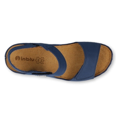 158D101 - INBLU dámské kožené sandály modré