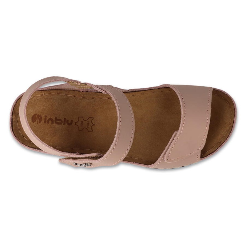 158D255 36 - INBLU dámské kožené sandály růžové