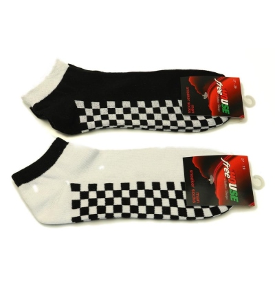 166N - kotníkové ponožky šachovnice, 24-25 (37-38)