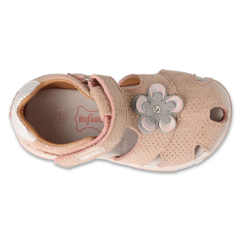 170P070 - dívčí sandálky BALERINA světle růžové, kytička