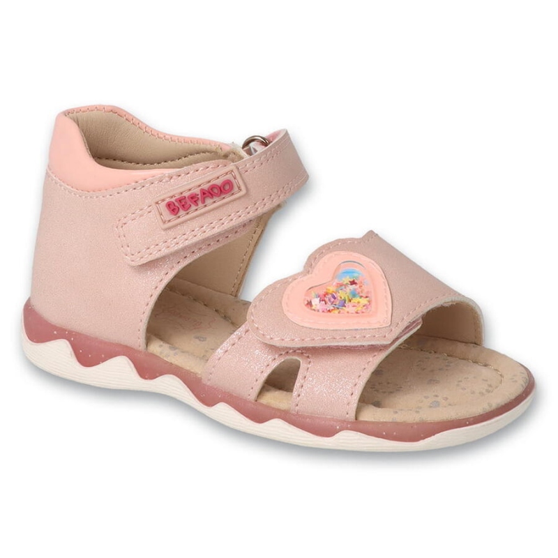 170P093 - dívčí sandálky Befado STAR růžové