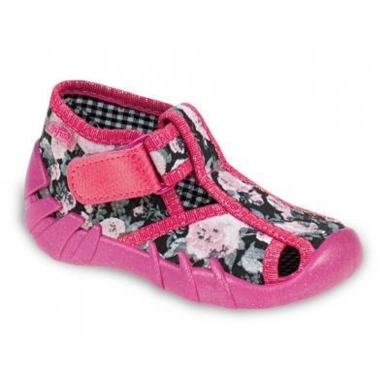 190P035 25 - dív. suchý zip s otv., květované