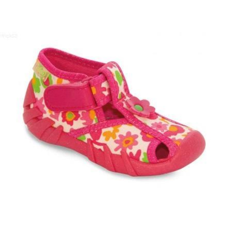 190P042 24 - dívčí suchý zip s otv., bílo-růžová