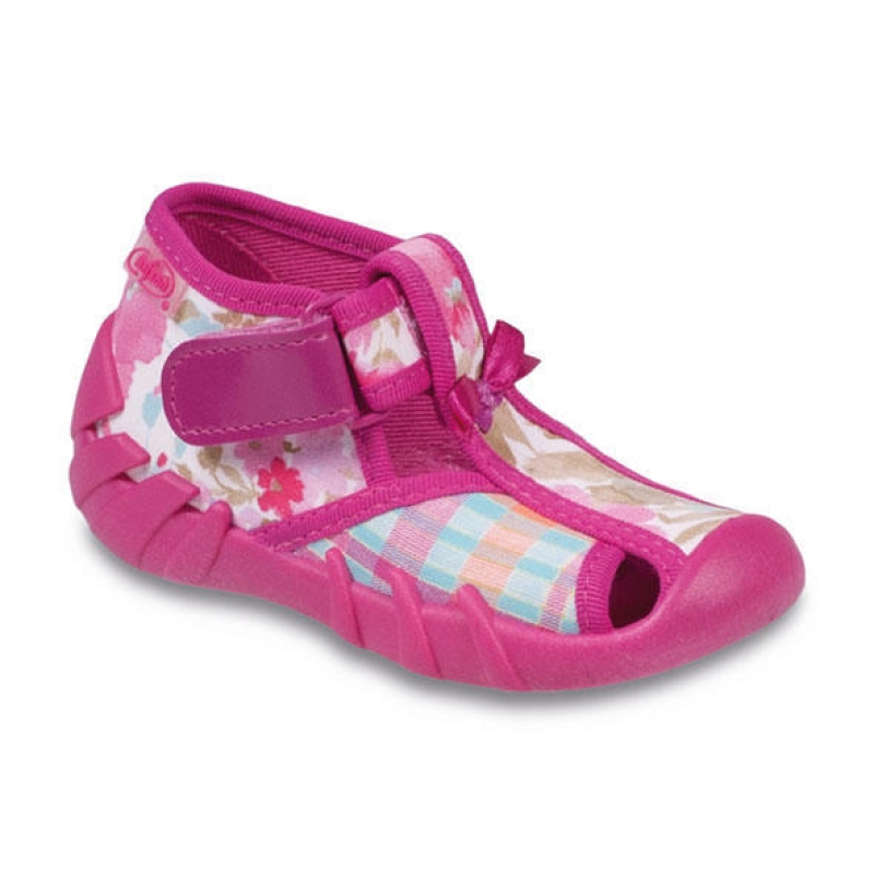 190P055 25 - dí. suchý zip s otv.,potisk s růžovou