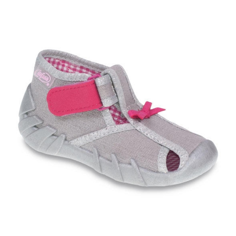 190P075 22 - dív. suchý zip s otv., šedá, mašlička